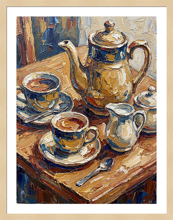 Tea Service In Warm Hues