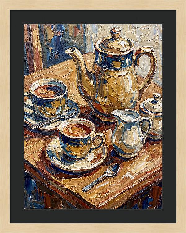 Tea Service In Warm Hues