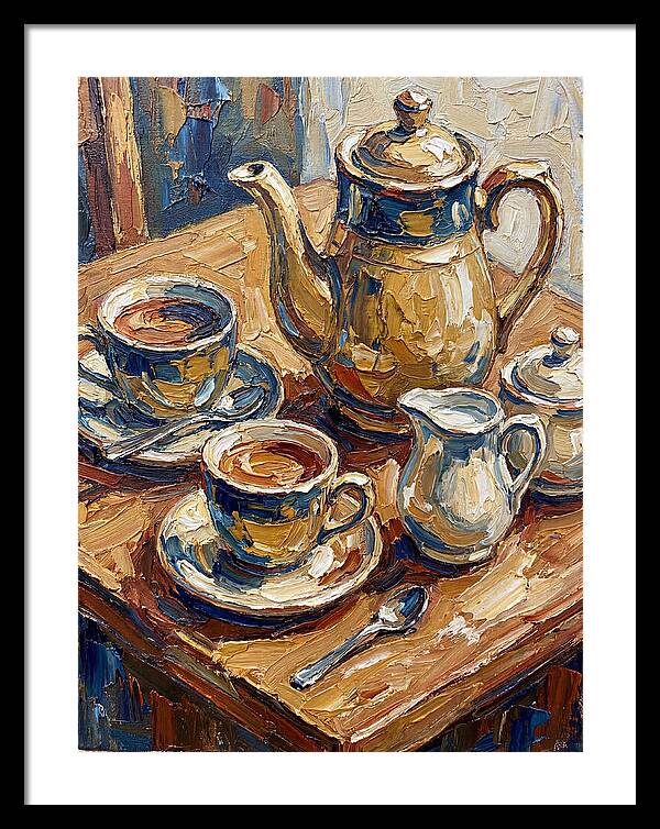 Tea Service In Warm Hues