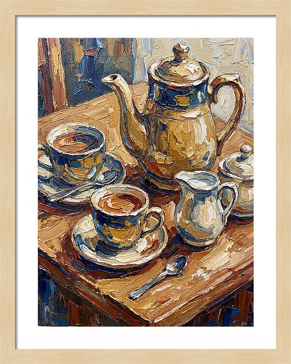 Tea Service In Warm Hues