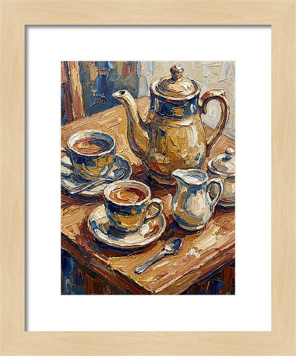 Tea Service In Warm Hues