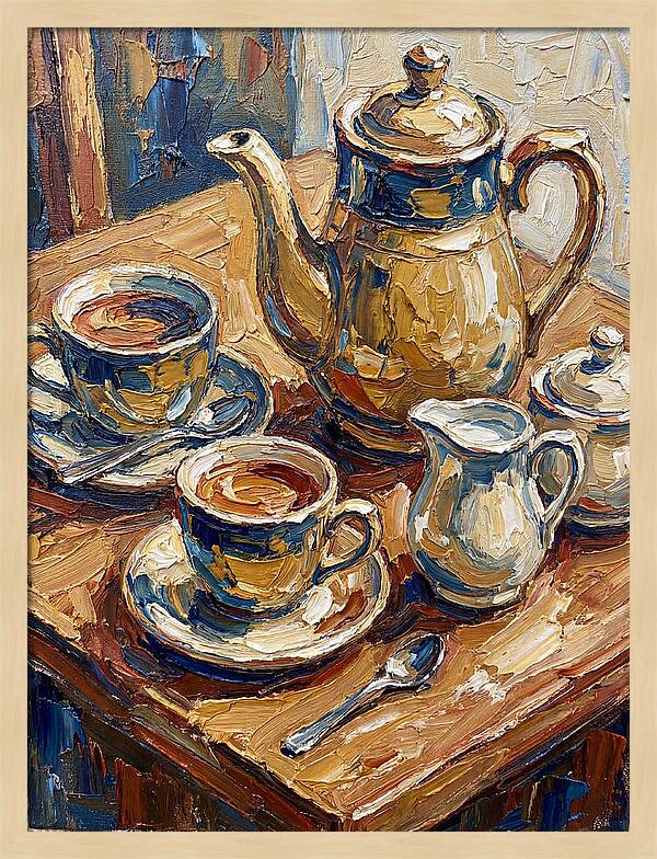 Tea Service In Warm Hues