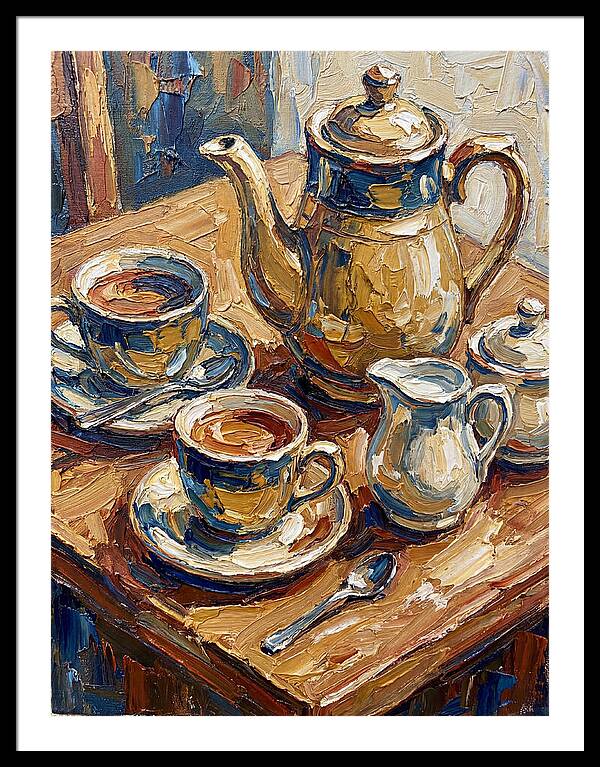 Tea Service In Warm Hues