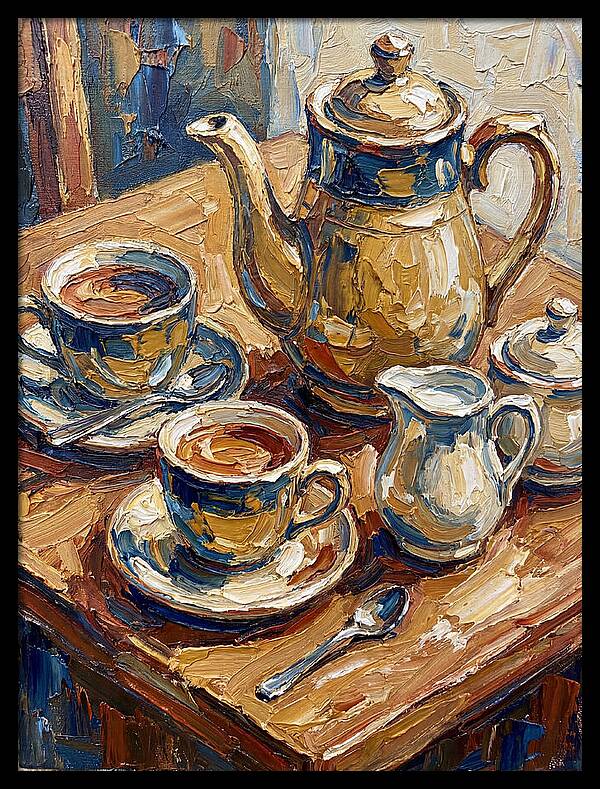 Tea Service In Warm Hues