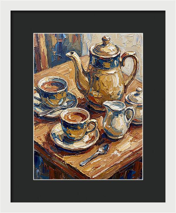 Tea Service In Warm Hues