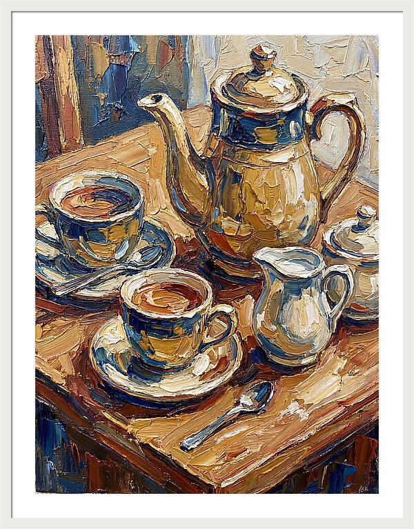 Tea Service In Warm Hues