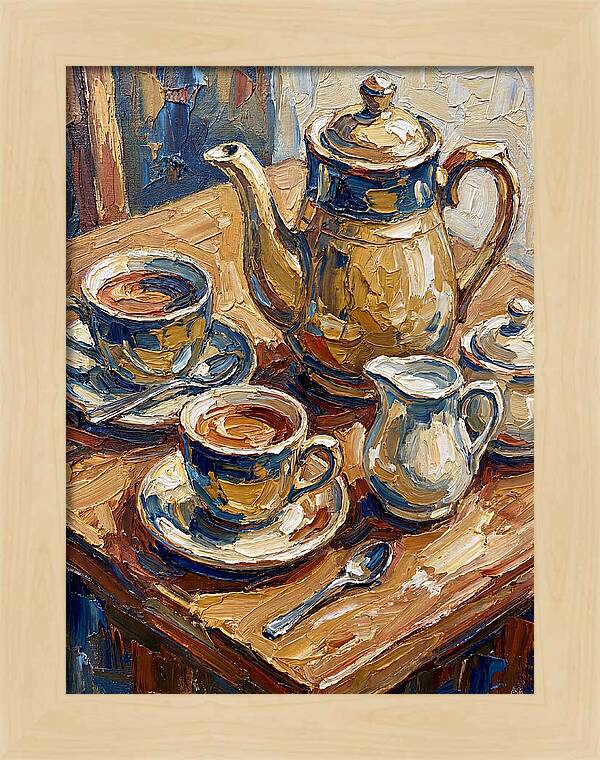 Tea Service In Warm Hues