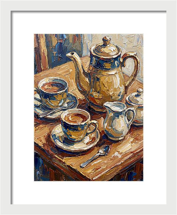 Tea Service In Warm Hues