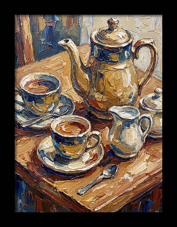Tea Service In Warm Hues