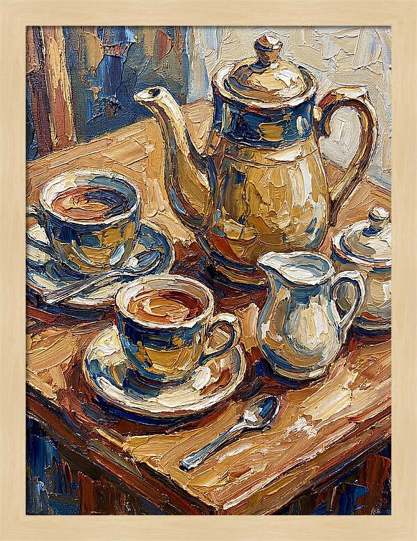 Tea Service In Warm Hues