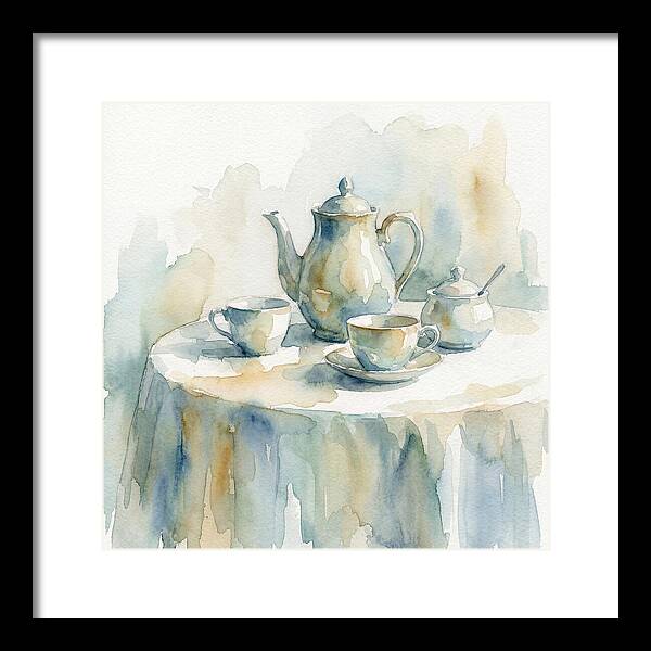 Tea Service In Watercolor