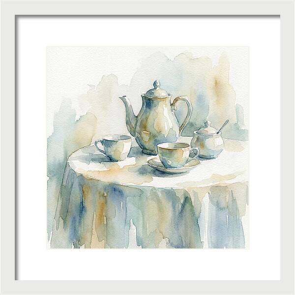 Tea Service In Watercolor