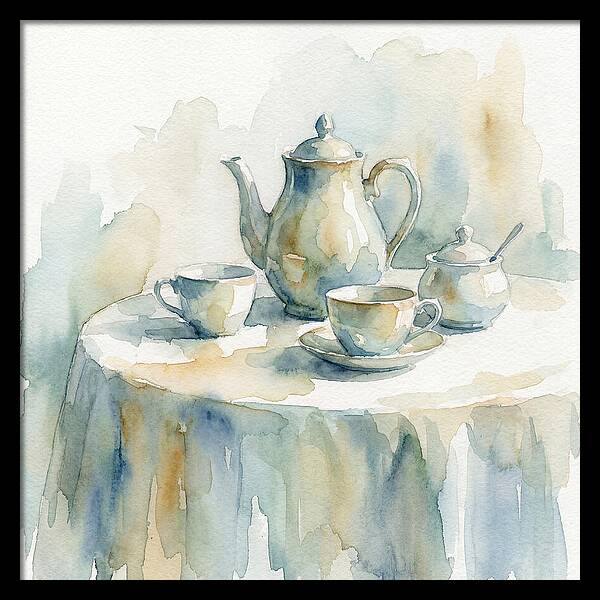 Tea Service In Watercolor