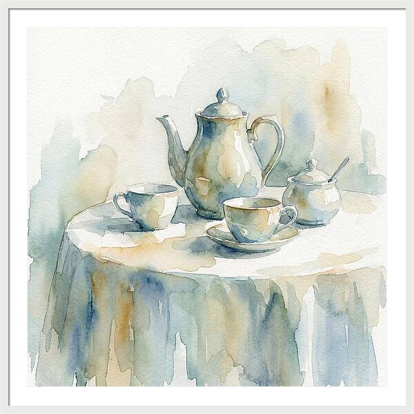 Tea Service In Watercolor