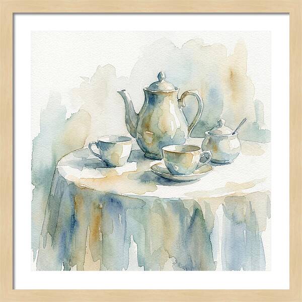 Tea Service In Watercolor