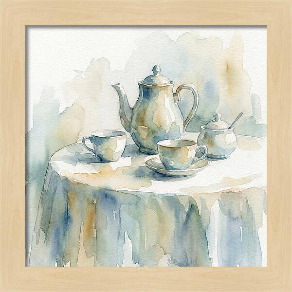Tea Service In Watercolor