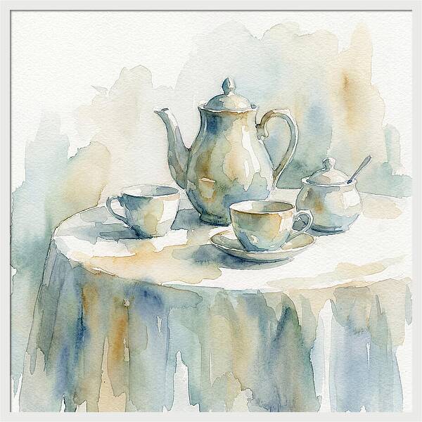 Tea Service In Watercolor