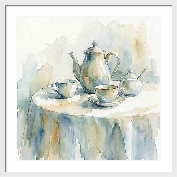 Tea Service In Watercolor
