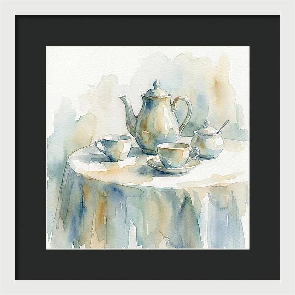 Tea Service In Watercolor