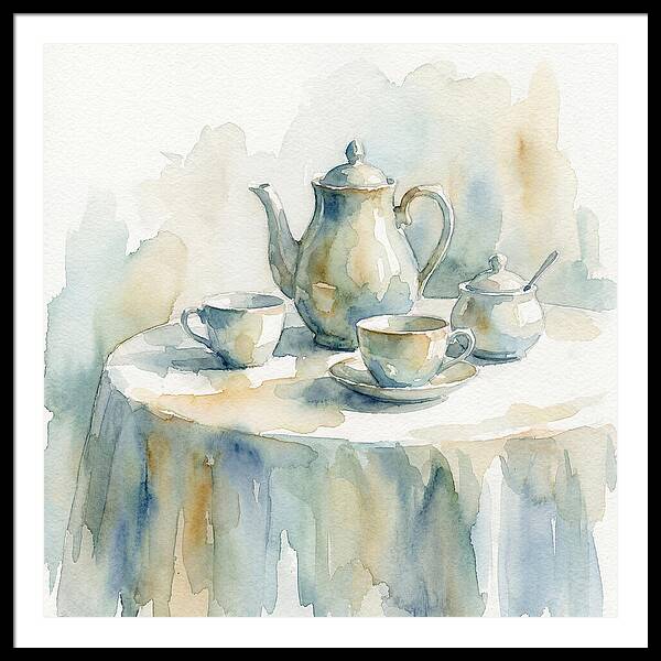 Tea Service In Watercolor