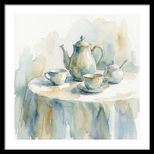 Tea Service In Watercolor
