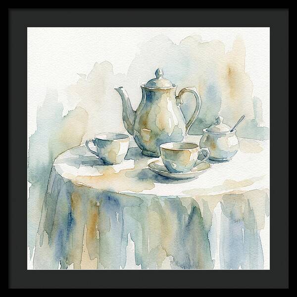 Tea Service In Watercolor