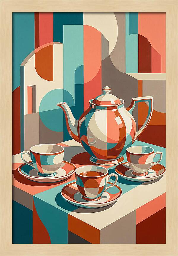 Tea Set In Abstract Harmony