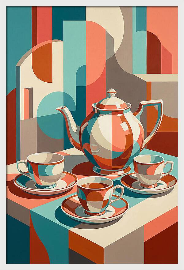 Tea Set In Abstract Harmony