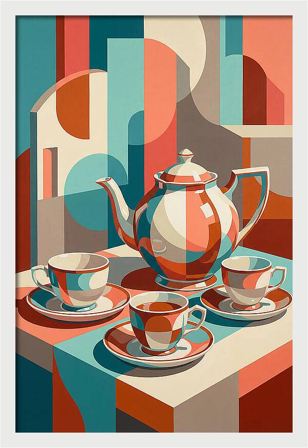 Tea Set In Abstract Harmony