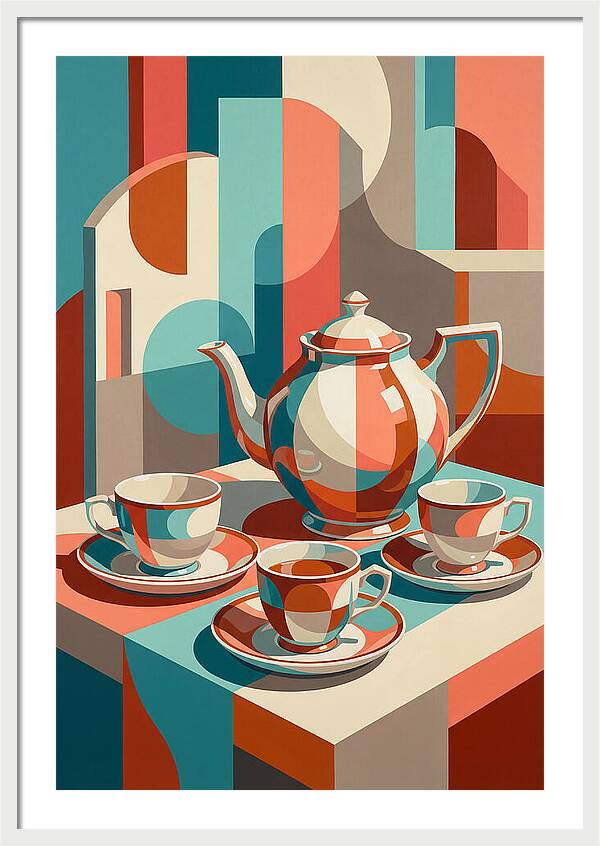 Tea Set In Abstract Harmony