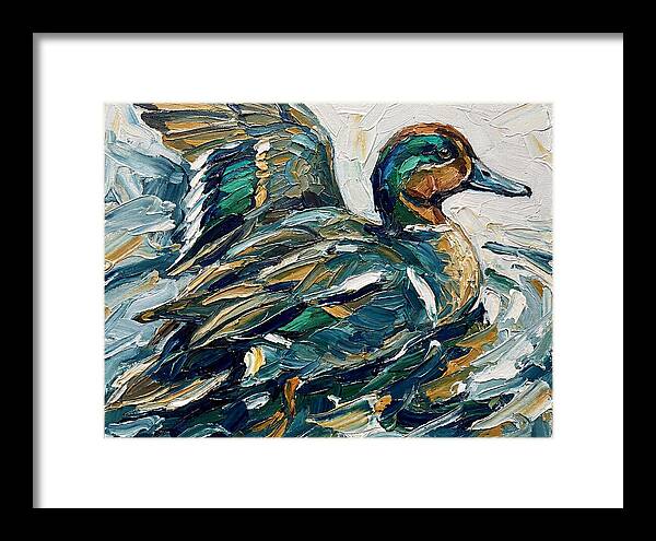 Teal Duck In Motion