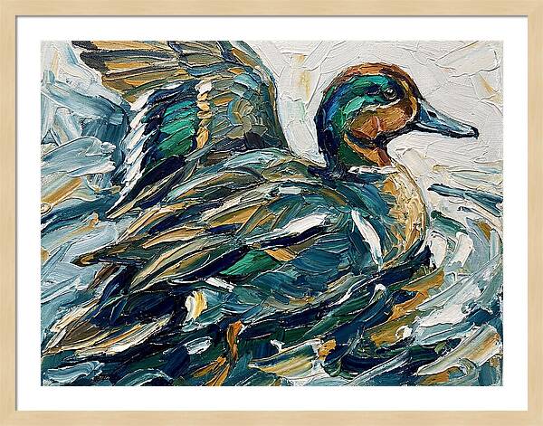 Teal Duck In Motion