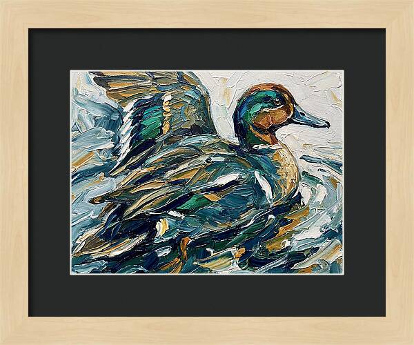 Teal Duck In Motion