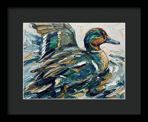 Teal Duck In Motion