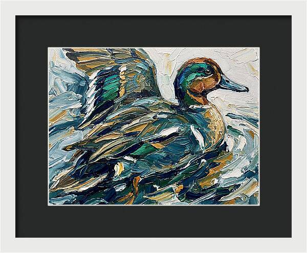 Teal Duck In Motion