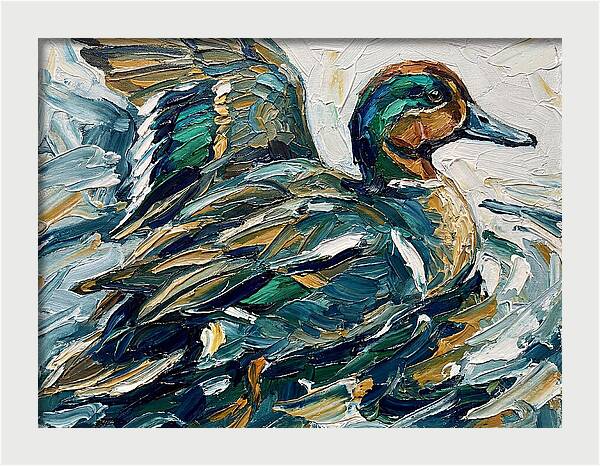 Teal Duck In Motion