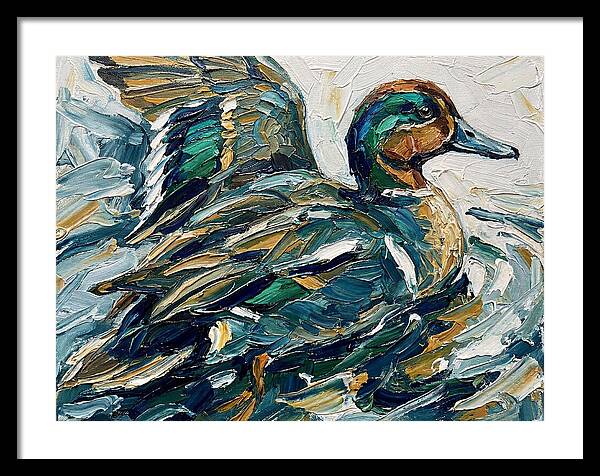 Teal Duck In Motion