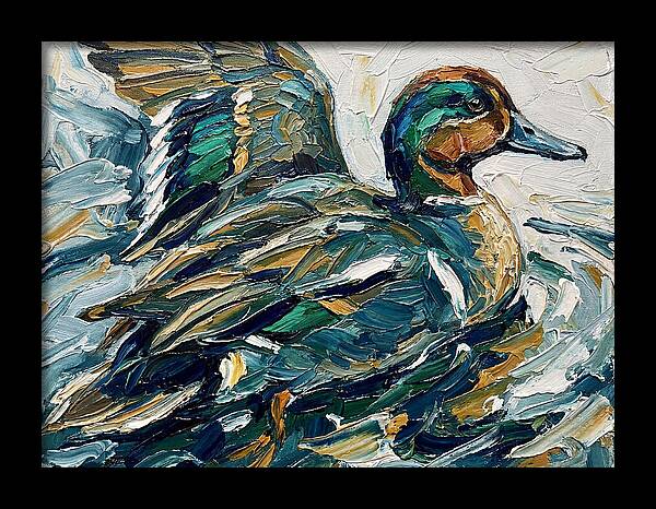 Teal Duck In Motion