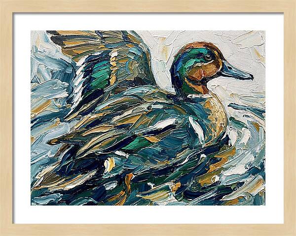Teal Duck In Motion