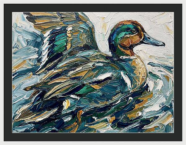 Teal Duck In Motion