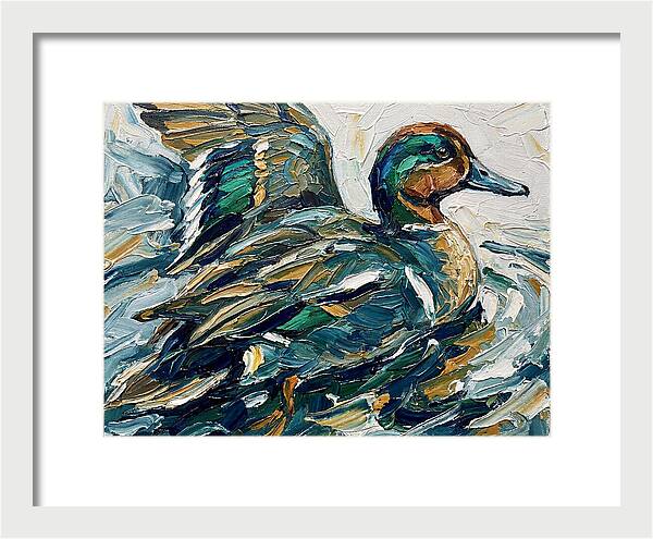 Teal Duck In Motion
