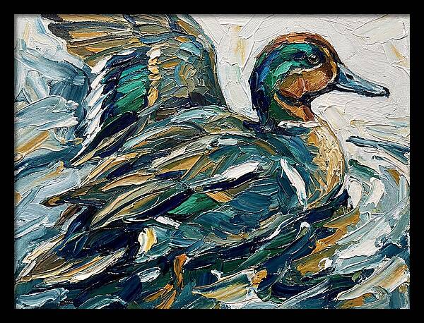 Teal Duck In Motion