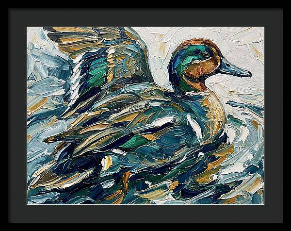 Teal Duck In Motion