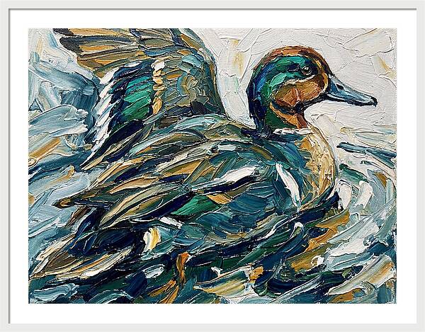 Teal Duck In Motion
