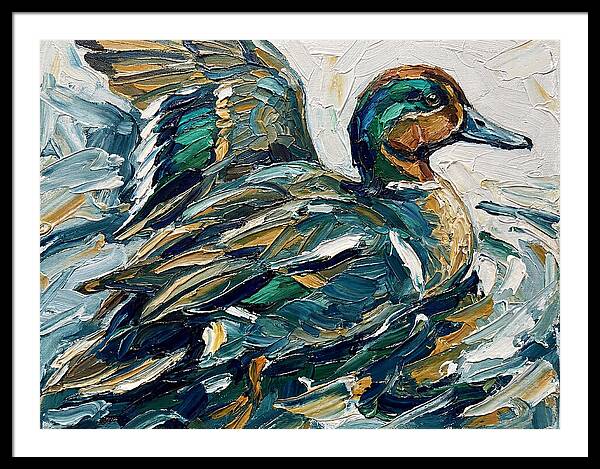 Teal Duck In Motion