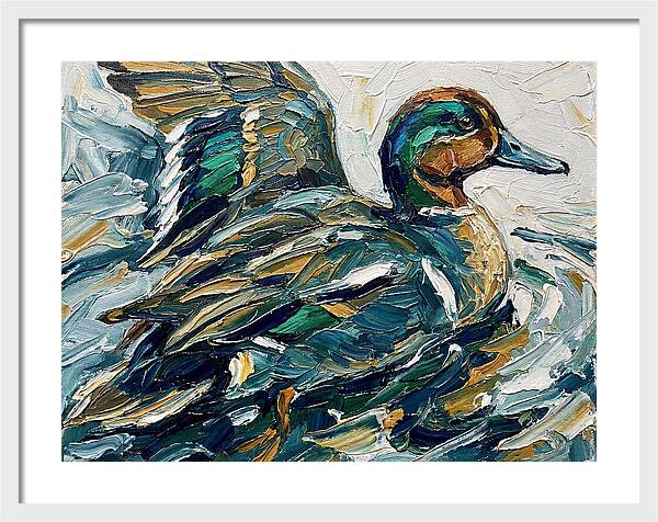 Teal Duck In Motion