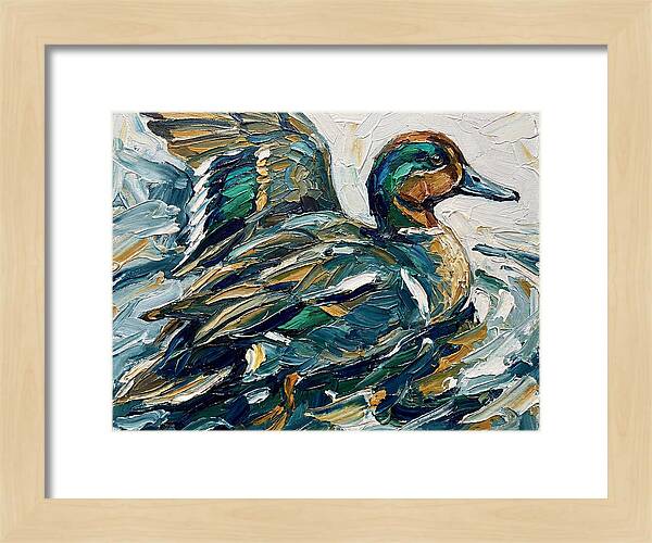 Teal Duck In Motion