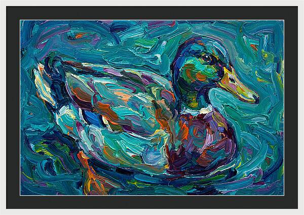 Teal Expressionist Duck