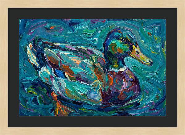 Teal Expressionist Duck