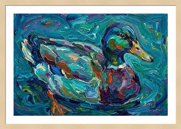 Teal Expressionist Duck